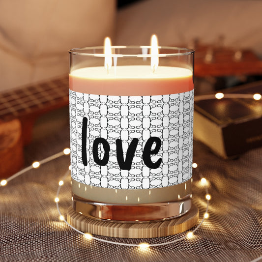 Love - Black and White Design - Aromatherapy  Candle, 11oz