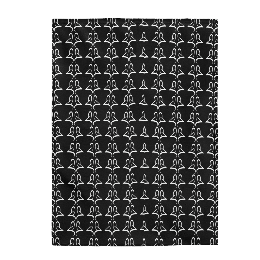 Black and WHite Pattern Velveteen Plush Blanket