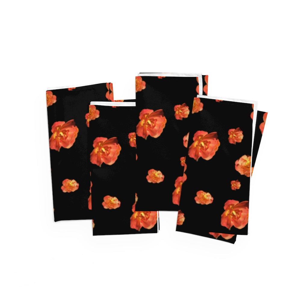 Roses black napkins