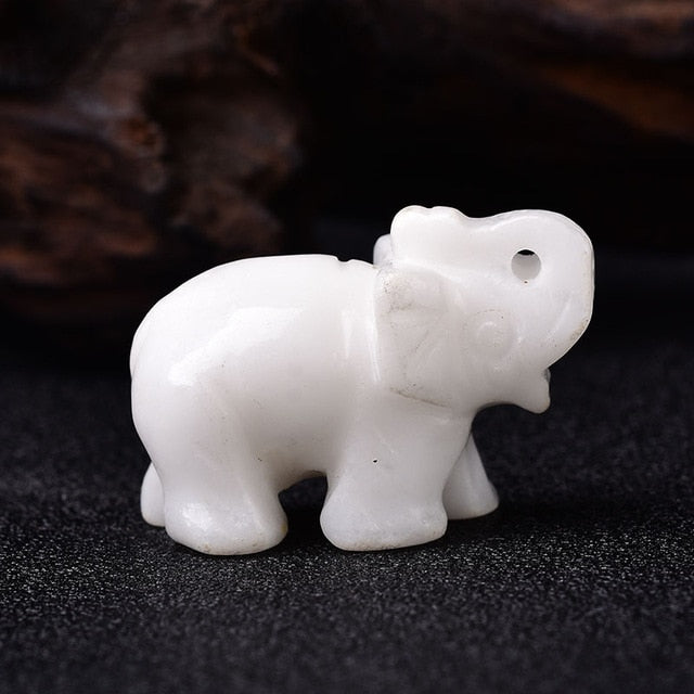 1PC Natural Crystal Rose Quartz Elephant Amethyst Obsidian Animals Stone Crafts Small Decoration Home Decor Christmas Present