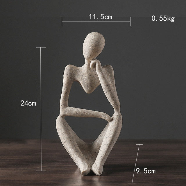 VILEAD Nordic Abstract Thinker Statue Resin Figurine Office Home  Decoration Desktop Decor Handmade Crafts Sculpture Modern Art