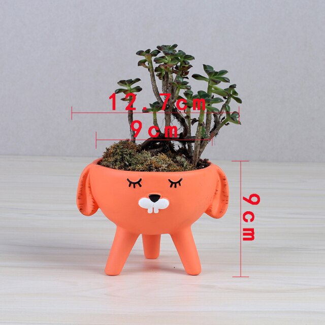 VILEAD Ceramic Cartoon Animal Flowerpot Gardening Creative Succulent Vase  Decoration Home Household Desktop Flower Vase