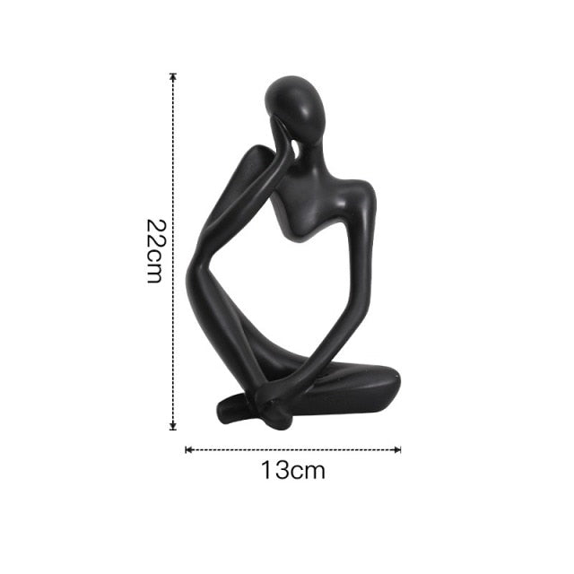 VILEAD Nordic Abstract Thinker Statue Resin Figurine Office Home  Decoration Desktop Decor Handmade Crafts Sculpture Modern Art