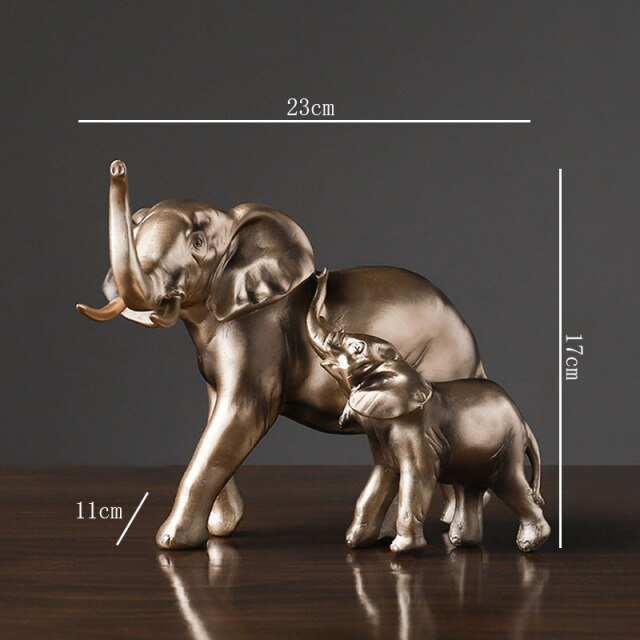 VILEAD Resin Elephant Statue American Style Retro Figurine Office Ornaments Living Room Bedroom Desktop Decoration Home Decor